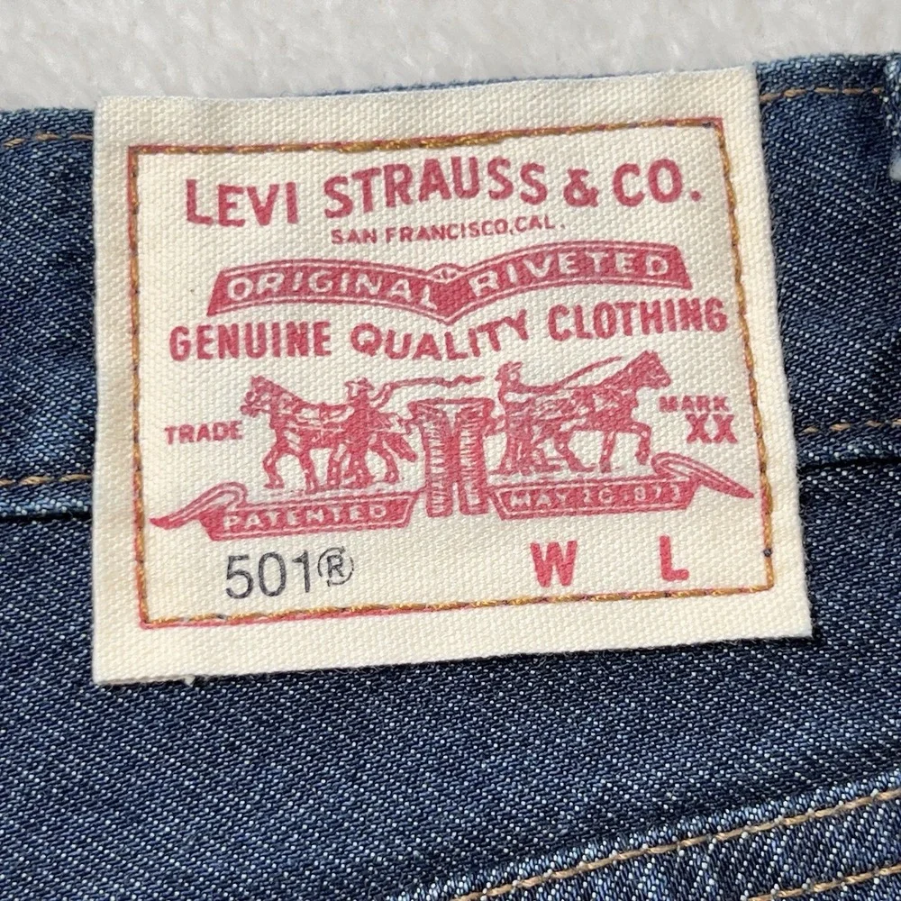 Levis 501 Premium Slim Leg Jeans Mens Sz 29x30 Indigo Dark Wash Button Fly